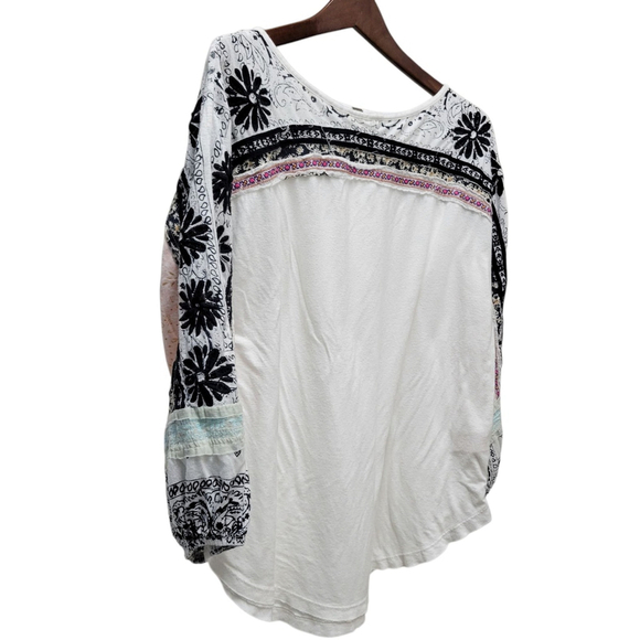 Free People Women's Tripoli Top Blouse Blush Combo Size XS White Excellent Cond. - Picture 3 of 10